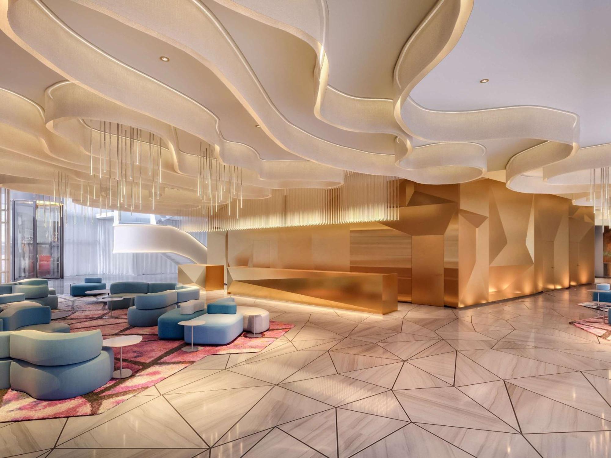 Moevenpick Hotel & Apartments Ghala Muskat Bagian luar foto The lobby of the hotel